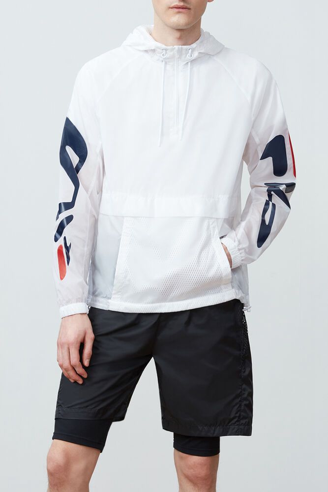 Fila Jacket Conrad Half Zip Mens White - India XJD-315762